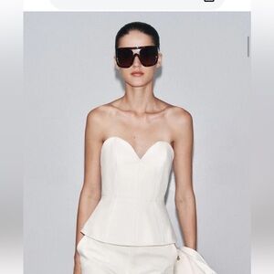 Zara medium white bustier top new